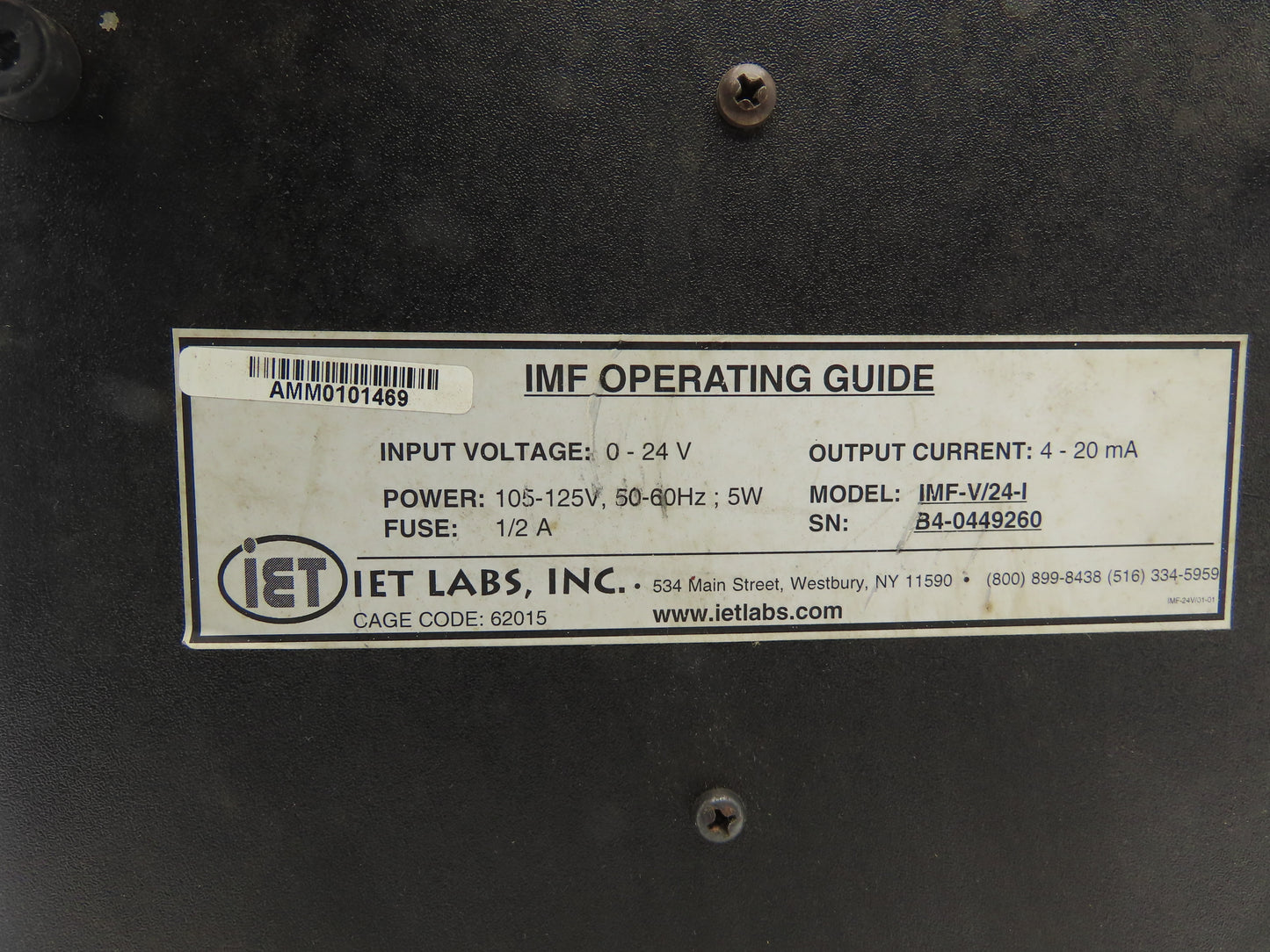 IET IMF-V/24-I Isolated Voltage to Current Converter 0-24V In 4-20mA Out