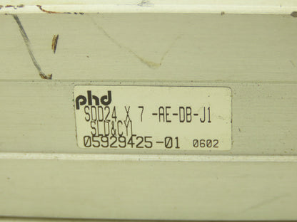 PHD SDD24X7-AE-DB-J1 Pneumatic Slide Thruster Guided Air Cylinder 7" Stroke