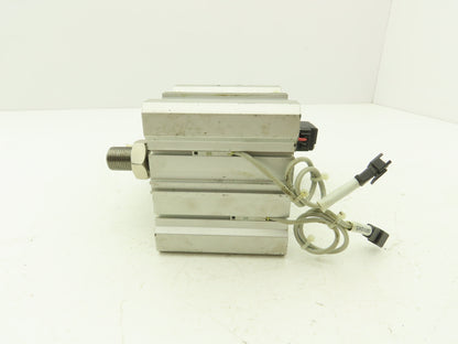 SMC CDVQ2B80-23-DCJ1649J Air Cylinder 80mm Bore 23mm Stroke w/Solenoid Valve 24V