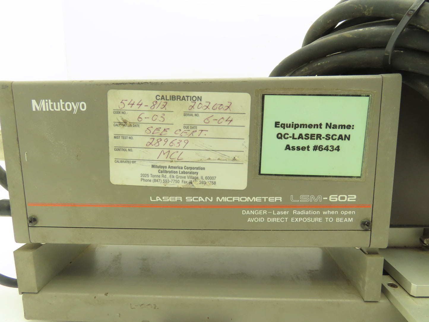 Mitutoyo LSM-602 Laser Scan Micrometer with Size Adapter