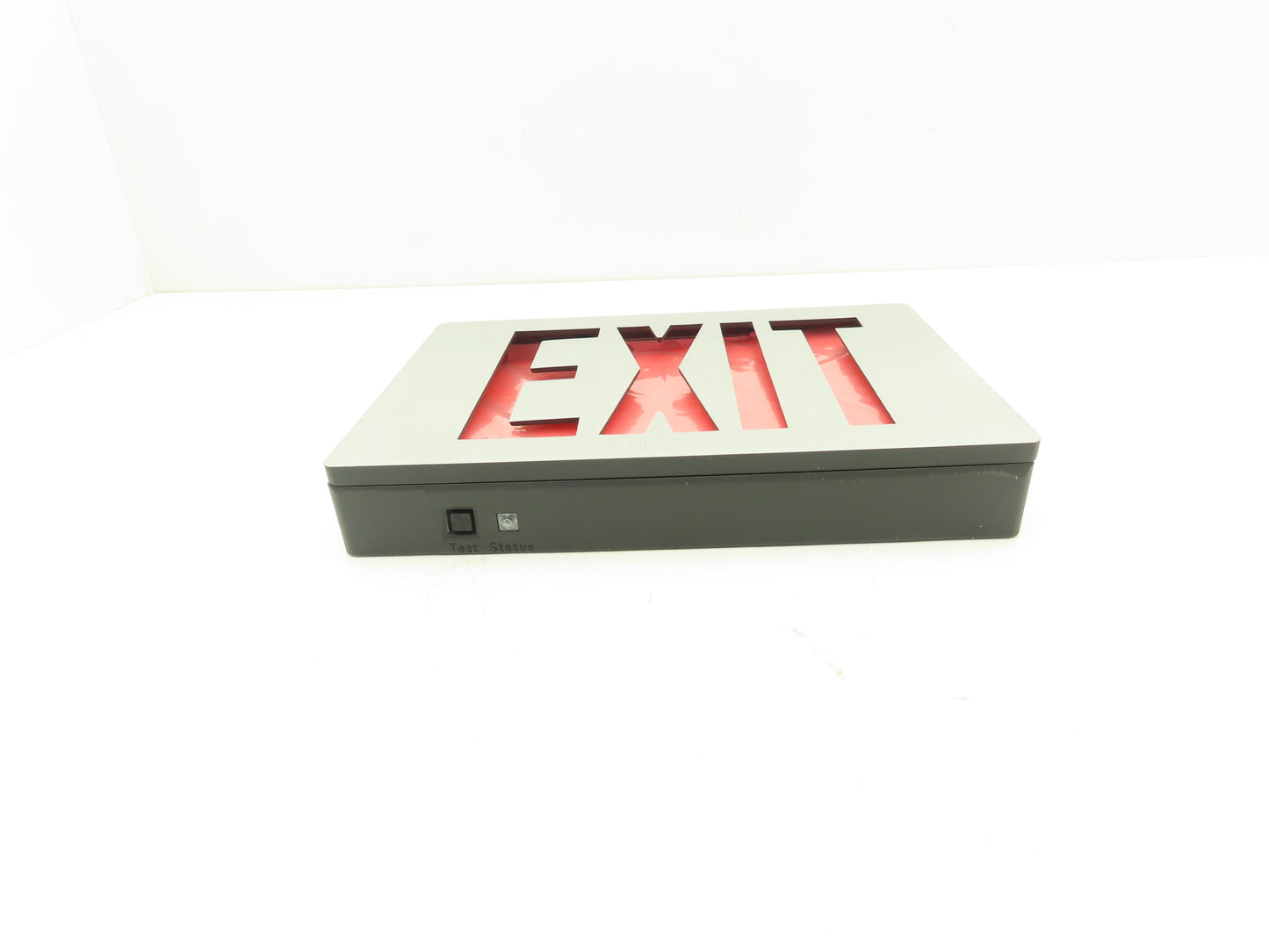 Lithonia Lighting 285250 Brushed Aluminum Red LED Emergency Exit Sign 120/277VAC