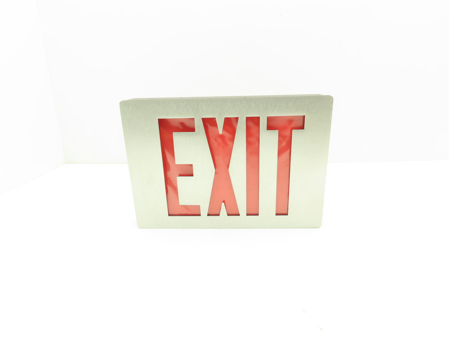 Lithonia Lighting 285250 Brushed Aluminum Red LED Emergency Exit Sign 120/277VAC