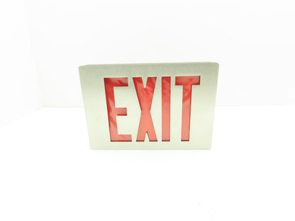 Lithonia Lighting 285250 Brushed Aluminum Red LED Emergency Exit Sign 120/277VAC
