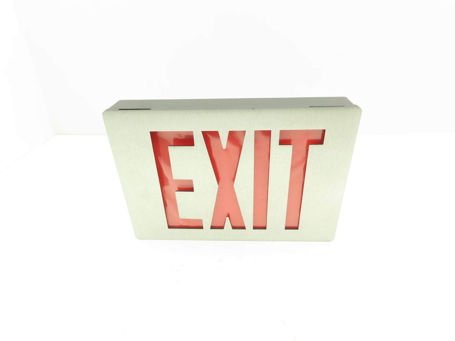 Lithonia Lighting 285250 Brushed Aluminum Red LED Emergency Exit Sign 120/277VAC