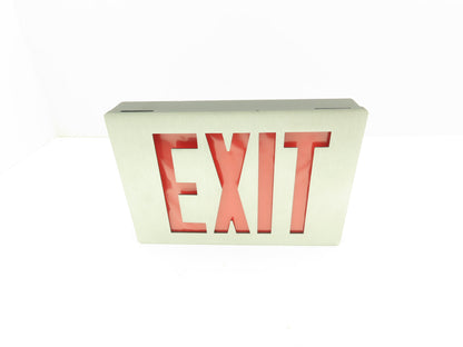 Lithonia Lighting 285250 Brushed Aluminum Red LED Emergency Exit Sign 120/277VAC