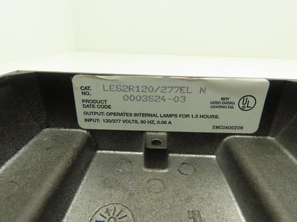 Lithonia Lighting 285418 Brushed Aluminum Red LED Emergency Exit Sign 120/277VAC