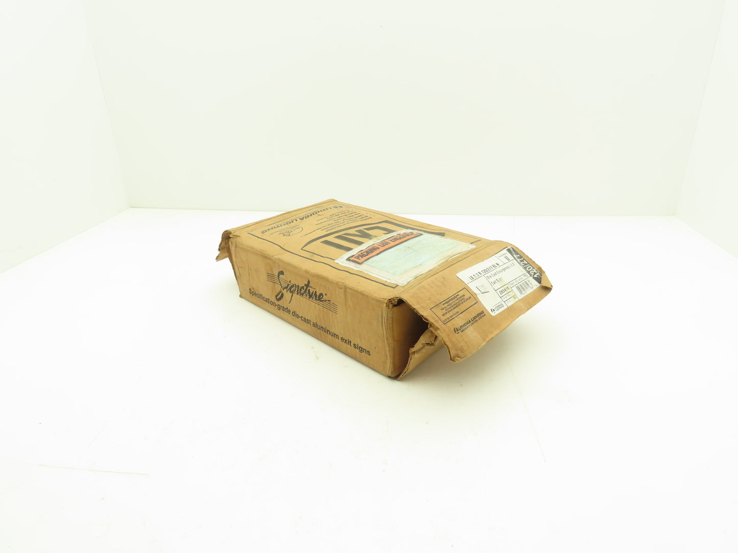Lithonia Lighting 285418 Brushed Aluminum Red LED Emergency Exit Sign 120/277VAC