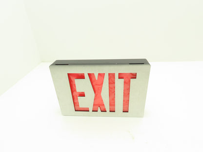 Lithonia Lighting 285418 Brushed Aluminum Red LED Emergency Exit Sign 120/277VAC