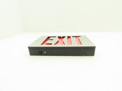 Lithonia Lighting 285418 Brushed Aluminum Red LED Emergency Exit Sign 120/277VAC