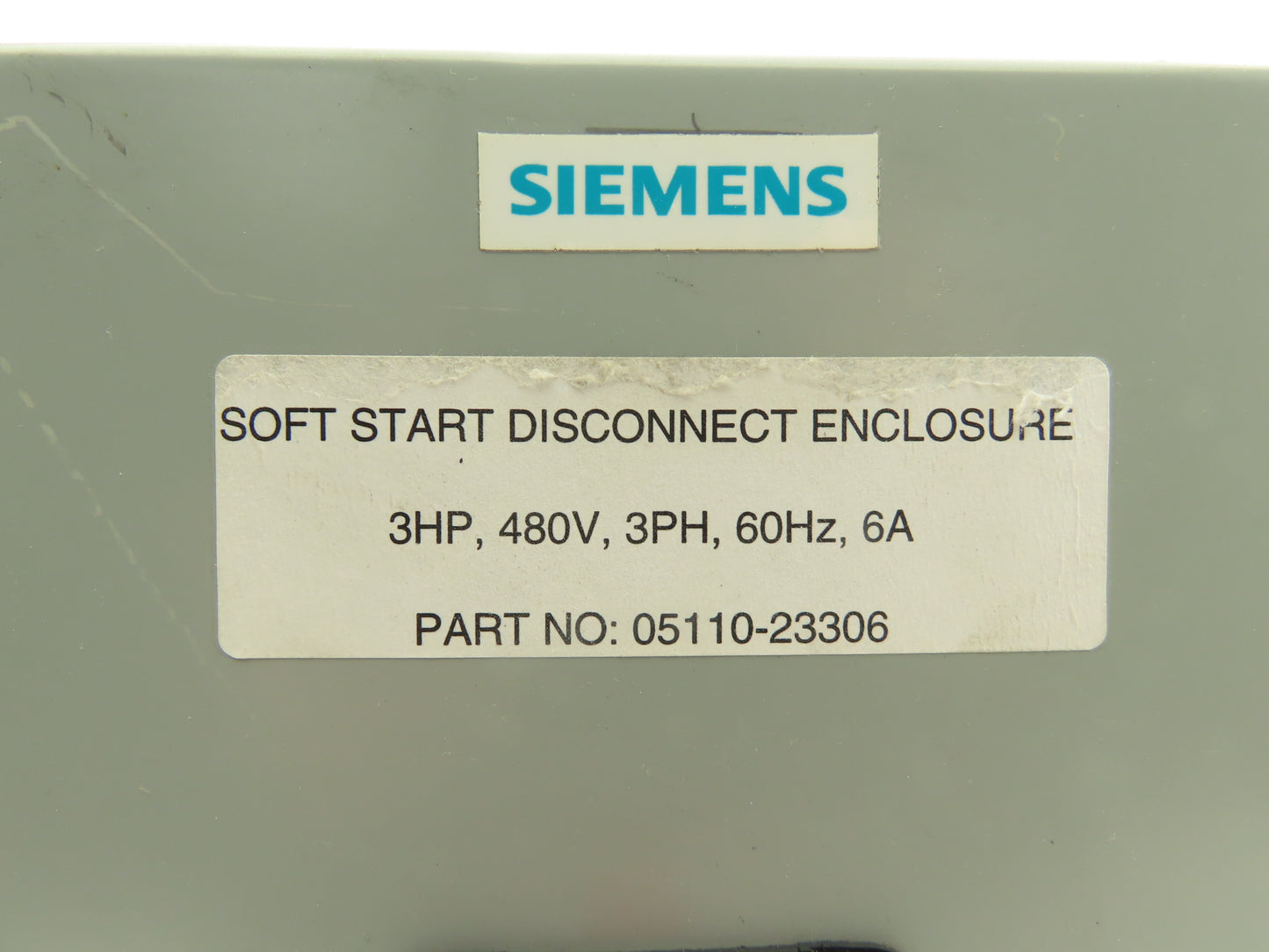 Hoffman Siemens 05110-23306 Electrical Enclosure Soft Start Disconnect 10x8x6"