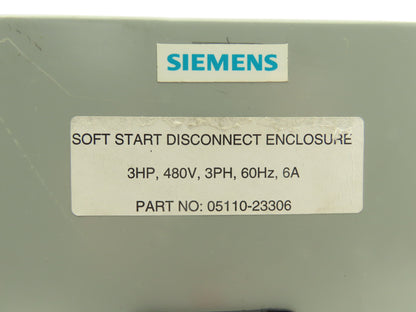 Hoffman Siemens 05110-23306 Electrical Enclosure Soft Start Disconnect 10x8x6"