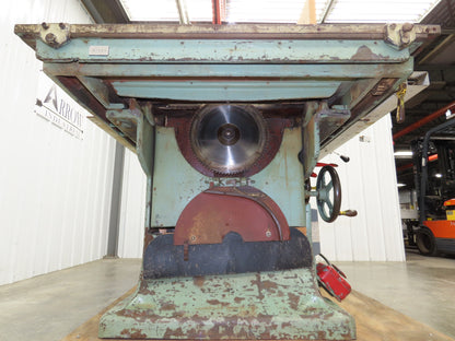 Tannewitz Woodworking Table Saw 20" Blade 5hp 230/460V 72" Biesemeyer Fence