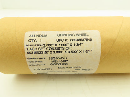 Norton GWBG-880 Alundum 3SG46-JVS Grinding Wheel 1.75"OD x 2.0"L x 1"ID Lot of 2
