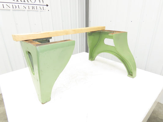 Moak Vintage Cast Iron Coffee Table Base Legs 16-3/4" Antique Planer 3 Leg Set