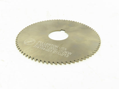 Fullerton 2450097 4" Carbide JIT Saw 1" Arbor .062" Thickness 80 Tooth .260 Key