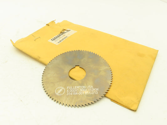 Fullerton 2450097 4" Carbide JIT Saw 1" Arbor .062" Thickness 80 Tooth .260 Key