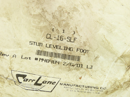 Carr Lane CL-16-SLF Stud Leveling Foot Zink Plated 4" Pad 1" Stud Lot of 4