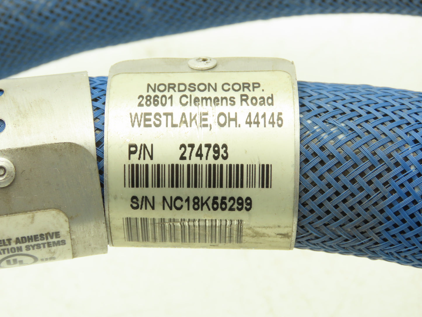 Nordson 274793 Hot Melt Adhesive Glue Dispenser Hose 8' Length 1500psi 240V