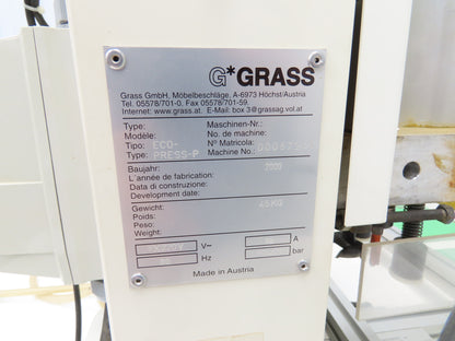 Grass ECO Press P Hinge Boring Machine 220V 1Ph 1.5 HP Pneumatic Insertion