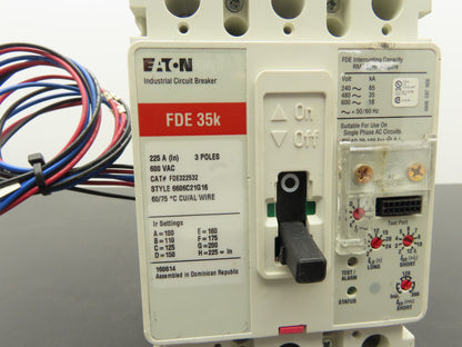 Eaton FDE 35k 225A Circuit Breaker Style 6606C21G16 600VAC 3 Pole
