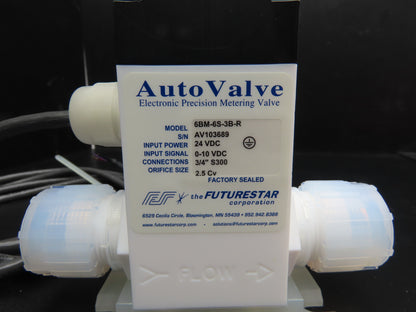Futurestar 6BM-6S-3B-R Auto Valve 1/2" Tube 24VDC Input Power 0-10V Input Signal