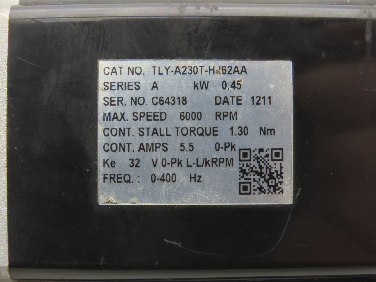 Allen Bradley TLY-A230T-HJ62AA AC Servo Motor.45kw 6000 RPM