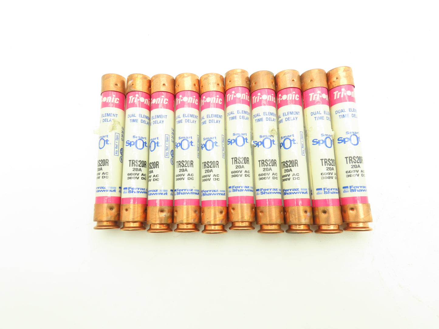 Ferraz Shawmut TRS20R Dual Element Time Delay Fuse 20A 600VAC 300VDC Lot of 10