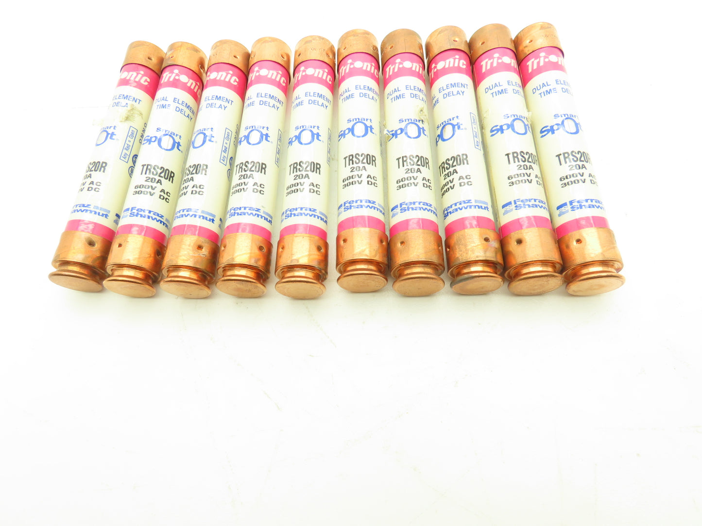 Ferraz Shawmut TRS20R Dual Element Time Delay Fuse 20A 600VAC 300VDC Lot of 10