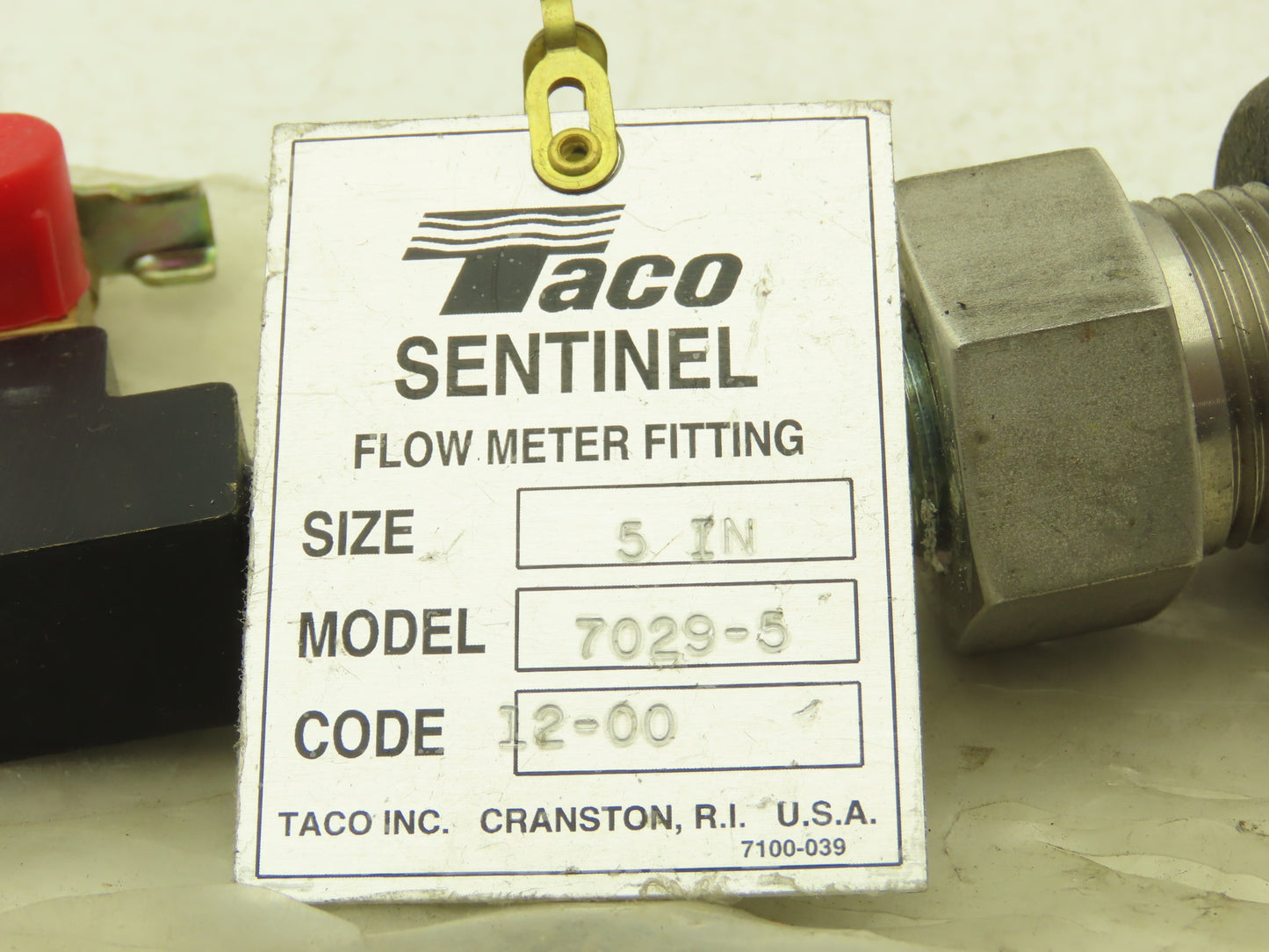 Taco Sentinel 7029-5  5" Tube Flow Meter Station 3/4"x1/2"NPT 12.5"OAL