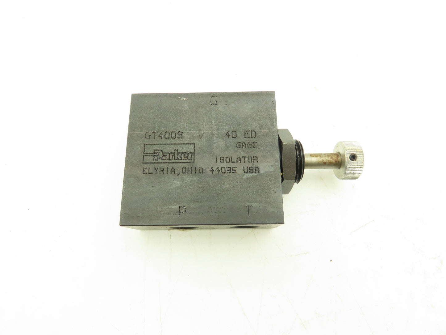 Parker GT400 S V 40 ED Hydraulic Guage Isolator Valve Block 1/4"NPT