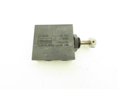 Parker GT400 S V 40 ED Hydraulic Guage Isolator Valve Block 1/4"NPT