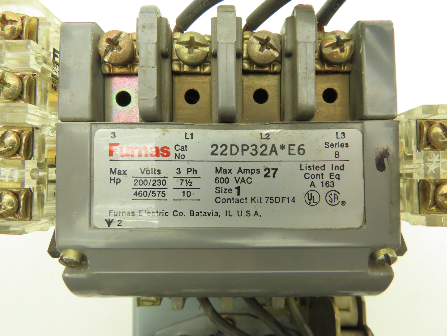 Furnas 22DP32A*E6 Reversing Motor Starter 10Hp Size 1 Max 27A 600 VAC Overload