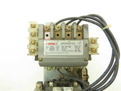 Furnas 22DP32A*E6 Reversing Motor Starter 10Hp Size 1 Max 27A 600 VAC Overload