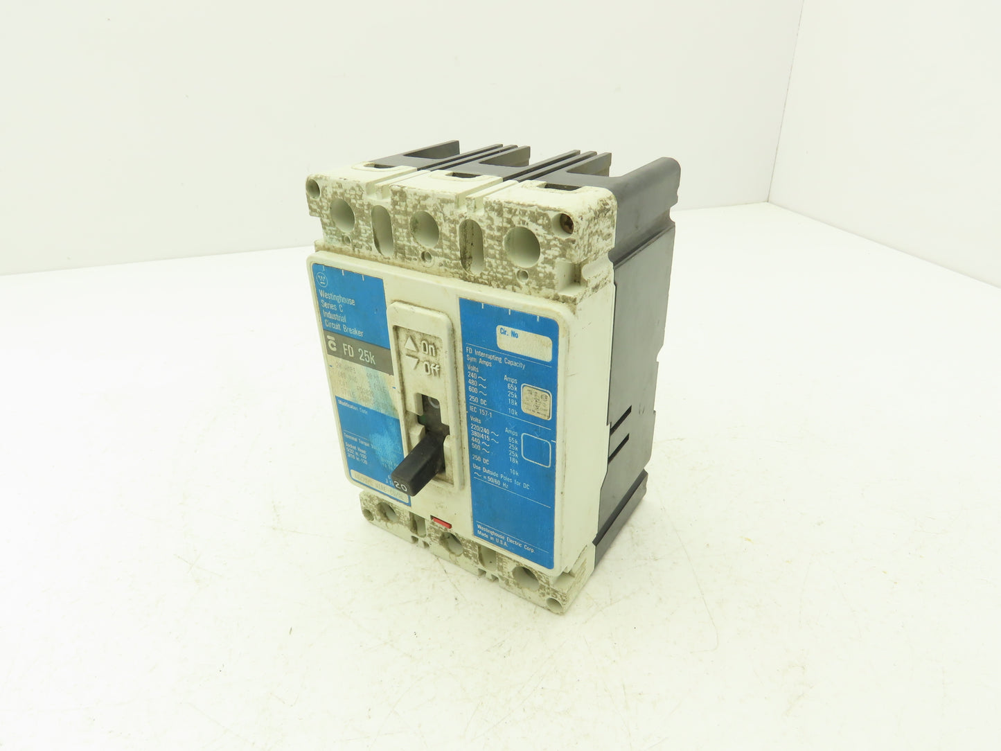 Westinghouse FD3020 Industrial Circuit Breaker 20A 3 Pole 600VAC 25K Ser C