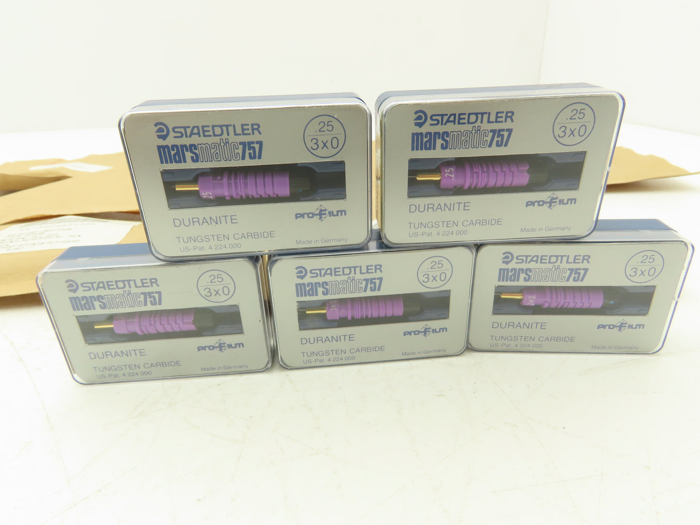 Staedtler Marsmatic 757 Technical Pen Tip .25mm Plot Tungsten Carbide Lot of 5