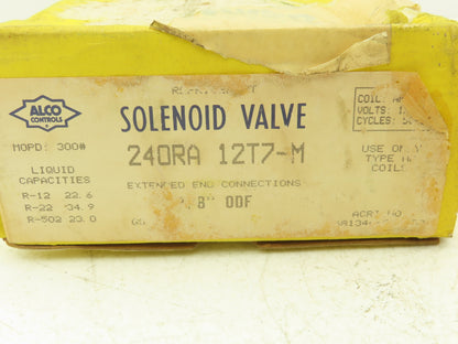 Alco Controls 240RA 12T7-M Refrigerant Solenoid Valve 7/8" ODF Sweat 120VAC