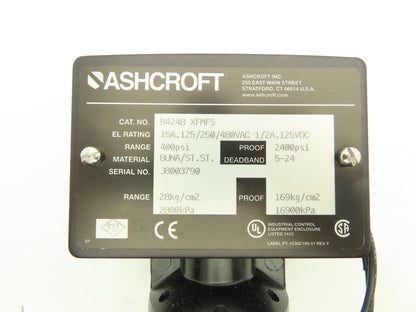Ashcroft B424B XFMFS Pressure Switch 0-400 PSI 125/250/480VAC Set at 65PSI