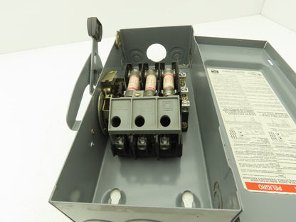 Square D D322N Safety Disconnect Switch 60 Amp 240VAC 3-Pole 4W NEMA Type 1