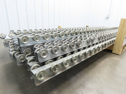 10' Pallet Rack Flow Rail Dual Skate Wheel Conveyor Track 119"  Lot of 24