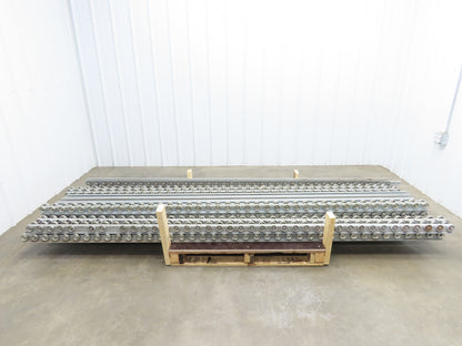 10' Pallet Rack Flow Rail Dual Skate Wheel Conveyor Track 119"  Lot of 24