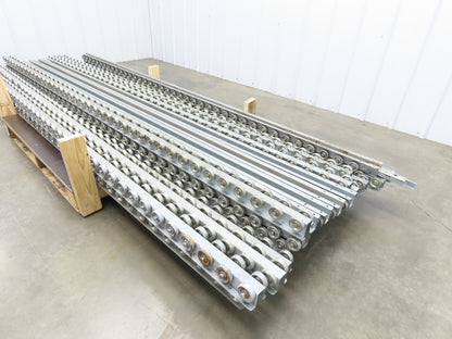 10' Pallet Rack Flow Rail Dual Skate Wheel Conveyor Track 119"  Lot of 24