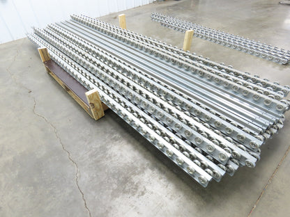 10' Pallet Rack Flow Rail Dual Skate Wheel Conveyor Track 119"  Lot of 24