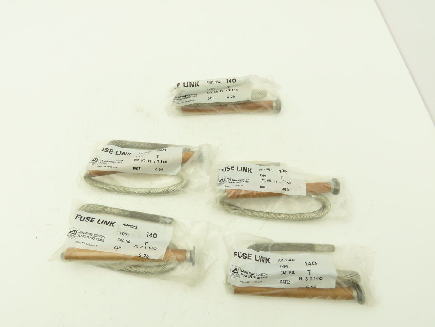 Cooper FL3T140 Universal Fuse Link Button Head 140 Amperes Slow Acting  Lot of 5