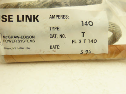 Cooper FL3T140 Universal Fuse Link Button Head 140 Amperes Slow Acting  Lot of 5