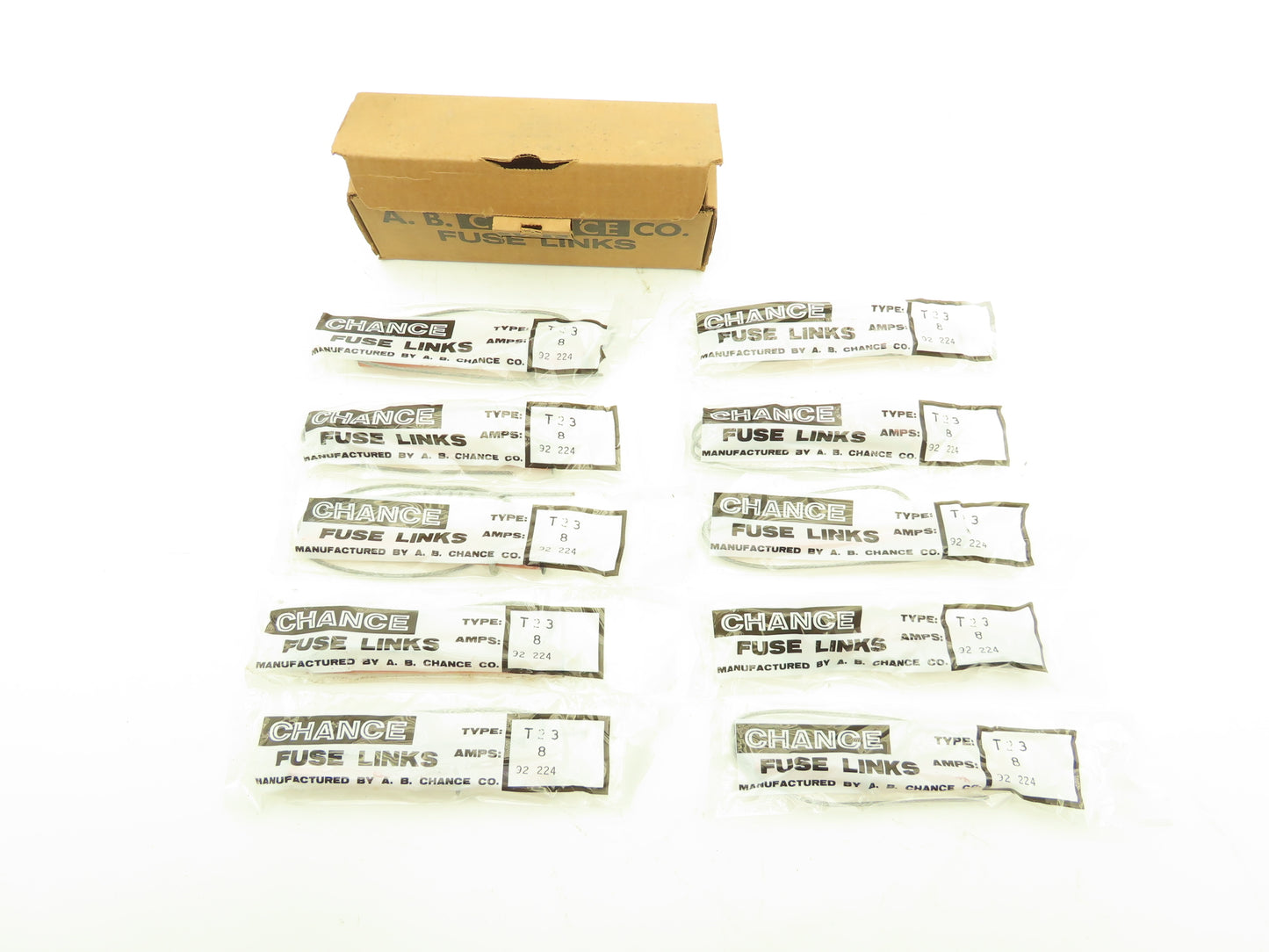 A.B. Chance MBT23 Type T23 Fuse Link 8 Amp Lot of 10