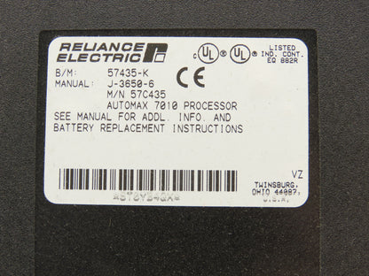Reliance Electric 57435-K PLC Automax 7010 Processor Unit Module 57C435