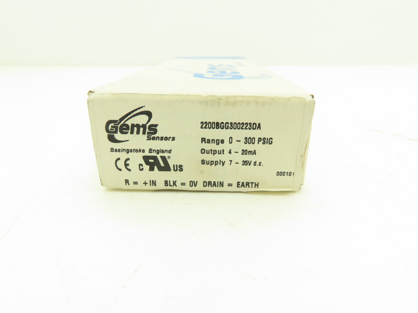 Gems 2200BGG300223DA Pressure Transducer Sensor 0-300psig 4-20mA 7-35VDC
