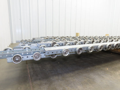 10'-11' Pallet Rack Flow Rail Skate Wheel Conveyor Track C-Channel  Lot of 30