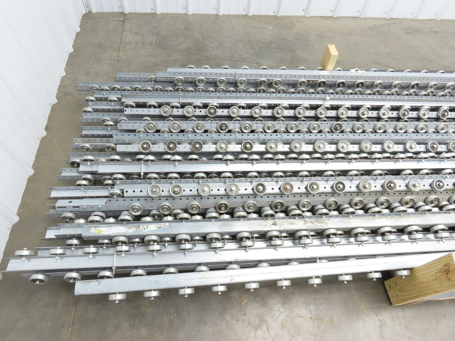10'-11' Pallet Rack Flow Rail Skate Wheel Conveyor Track C-Channel  Lot of 30