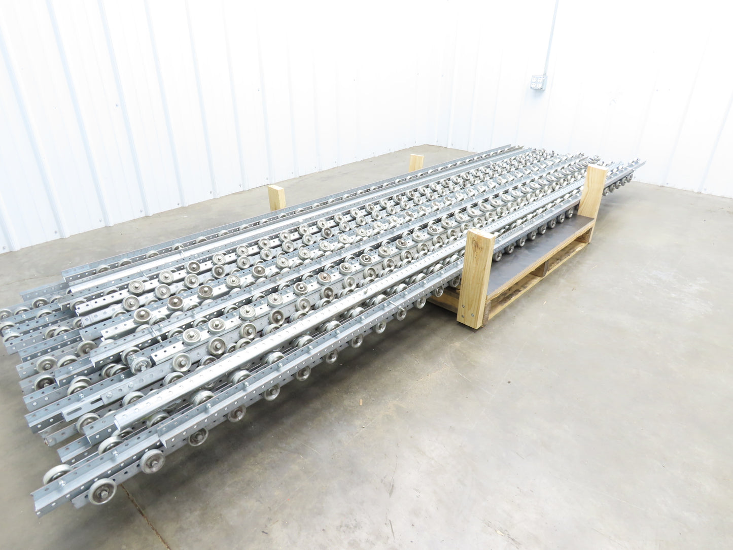 10'-11' Pallet Rack Flow Rail Skate Wheel Conveyor Track C-Channel  Lot of 30